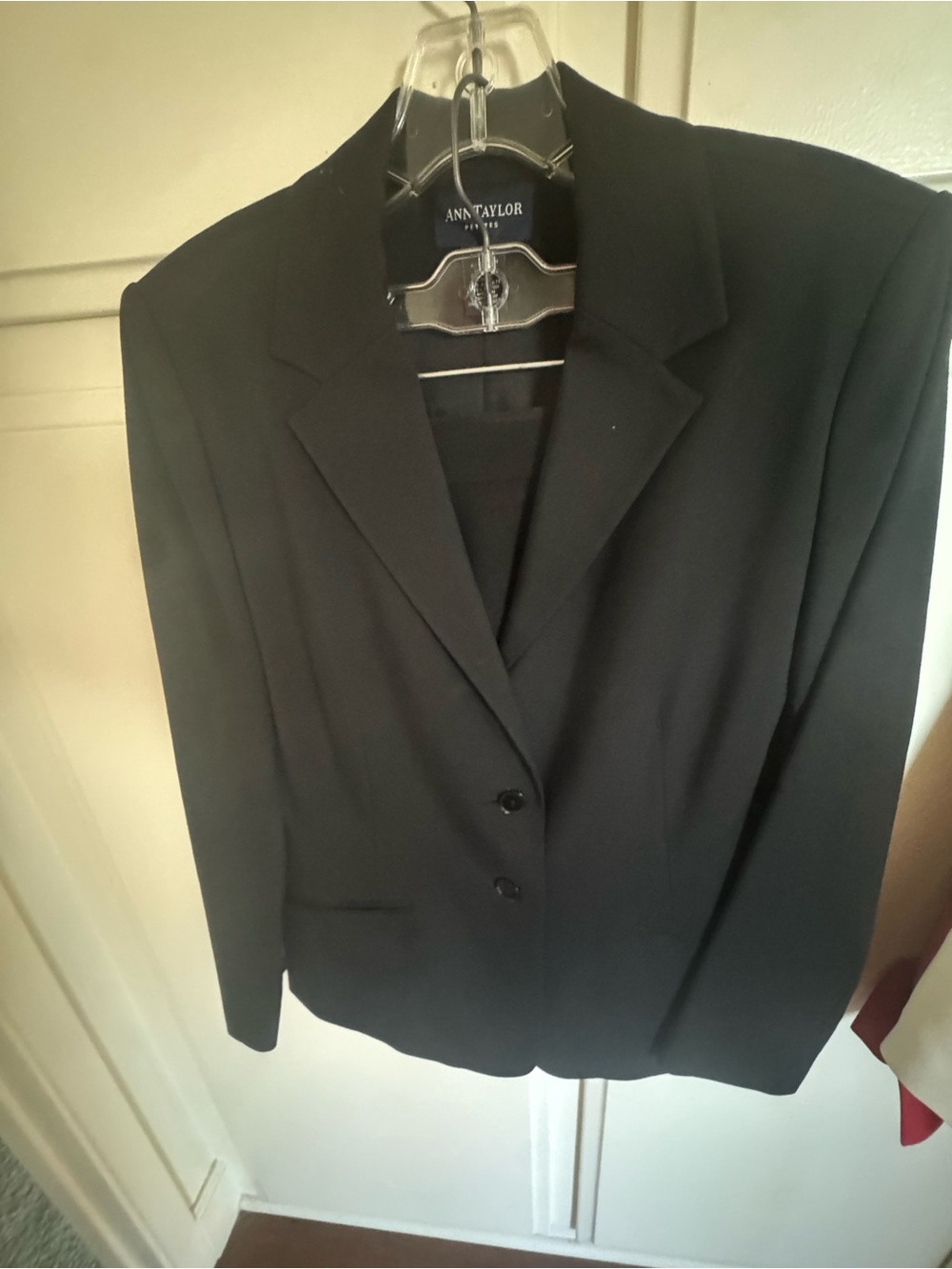 Ann Taylor Black Womens Tailored Two-Button Blazer